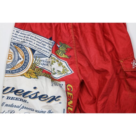 Vintage Y2K Anheuser Busch Budweiser Mens 38 All Over Print Board Shorts Trunks - Picture 13 of 14